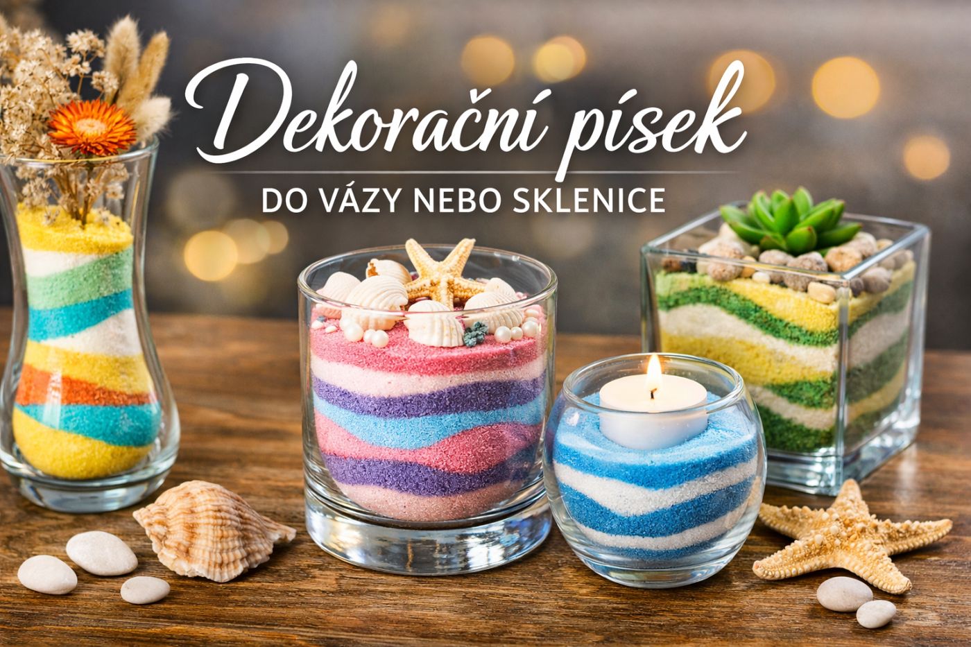 dekoracni pisek do váz a sklenic